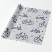 Winter Bike Mountain Wrapper Geschenkpapier (Ungerollt)