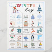 Winter Bingo Cards Winter Games for Kids Printable Flyer (Vorne)