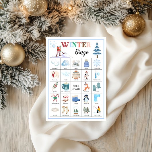 Winter Bingo Cards Winter Games for Kids Printable Flyer