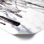 Winter Birch, Baumschneewald Zweige Natur Poster (Ecke)