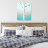 Winter Birch Grove mit Vogel 10x20 überzogene Canv Leinwanddruck (Insitu (Schlafzimmer))