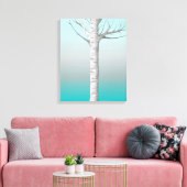 Winter Birch Grove mit Vogel 10x20 überzogene Canv Leinwanddruck (Insitu (Wohnzimmer))