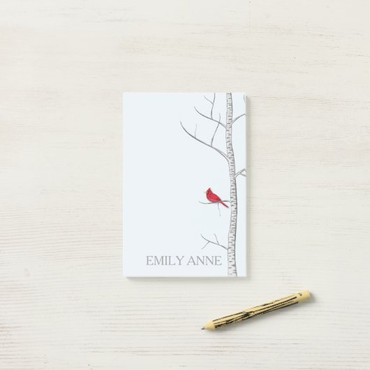 Winter Birch Post it Notes Post-it Klebezettel (Auf Schreibtisch)