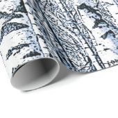 Winter Birch Tree Forest Geschenkpapier (Rolleneckpunkt)