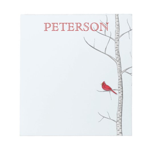 Winter Birch Tree Note Pad Notizblock (Vorderseite)