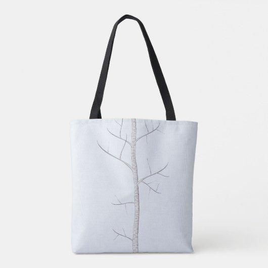 Winter Birch Tree Tote Bag Tasche (Rückseite)