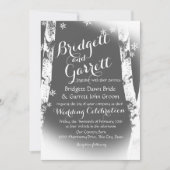 Winter Birch Trees Design Wedding Einladung (Vorderseite)