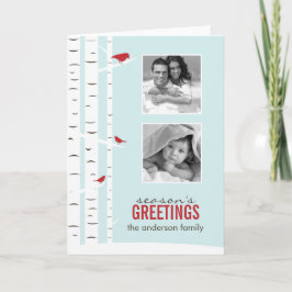 Winter Birch Trees Holiday Foto Cards Feiertagskarte