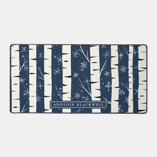 Winter Birch Trek Schreibtisch Matte und Individue Schreibtischunterlage (Vorderseite)