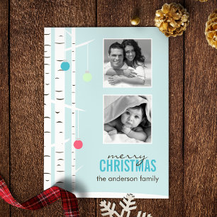 Winter Birch Weihnachts Foto Weihnachtskarte Feiertagskarte