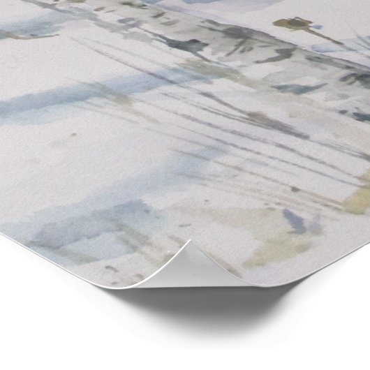 Winter Birches Aquarell Poster (Ecke)