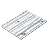 Winter Birches: Graubäume, Rote Vögel Notizblock (Linke Seite)