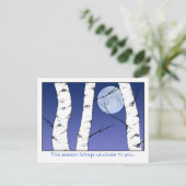 Winter Birches Solstice/Weihnachten Postkarte (Stehend Vorderseite)