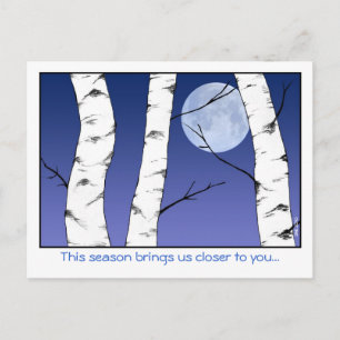 Winter Birches Solstice/Weihnachten Postkarte