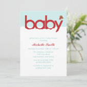 Winter Bird Baby Dusche Einladung (Stehend Vorderseite)
