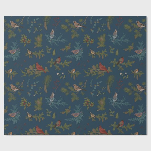 Winter-Bird-Mustergeschenk Geschenkpapier (Flach)