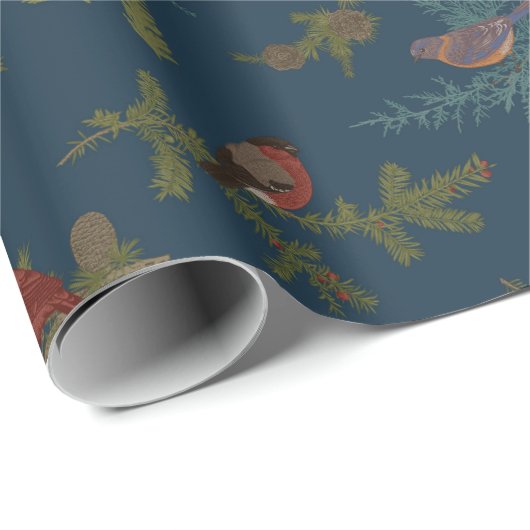 Winter-Bird-Mustergeschenk Geschenkpapier (Rolleneckpunkt)
