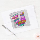 Winter Bird Rounded Square Stickers (Umschlag)