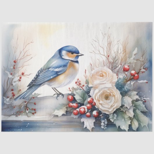 Winter Bird Tissue Paper Seidenpapier (Vorderseite)