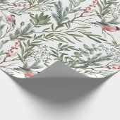 Winter Bird Watercolor Weihnachten Geschenkpapier (Ecke)