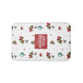 Winter Bird Weihnachten Tufted Titmouse Personalis Badematte (Vorderseite)