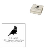 Winter Bird Weihnachtsfeiertag Familienadresse Gummistempel (Stempel)