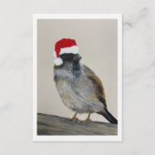 Winter bird with Santa hat - Original Artwork Einladung (Vorderseite)