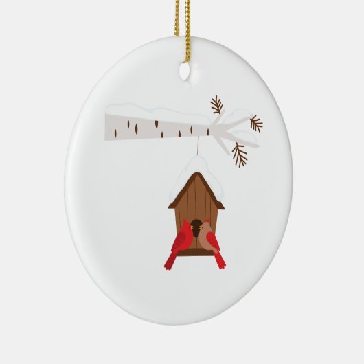Winter Birdhouse Keramik Ornament (Rechts)