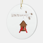 Winter Birdhouse Keramik Ornament (Links)