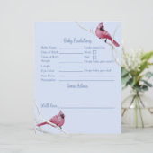 Winter Birds Baby Dusche Vorhersagen und Ratschläg (Stehend Vorderseite)