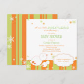 Winter Birds Baby Girl Baby Dusche Einladung (Vorne/Hinten)