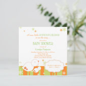 Winter Birds Baby Girl Baby Dusche Einladung (Stehend Vorderseite)