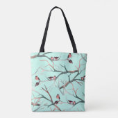 Winter Birds Bäume Branchen Wasserfarbe Tasche (Rückseite)