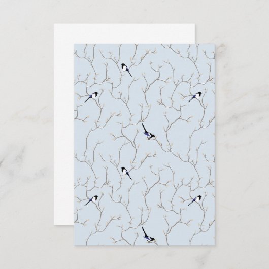 Winter BIrds Dankeskarte (Vorne/Hinten)