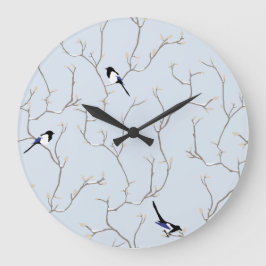 Winter BIrds Große Wanduhr