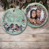 Winter Birds Mr. & Mrs. Foto Template Keramik Ornament