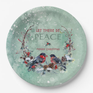 Winter Birds Pine Brande Weihnachten Pappteller