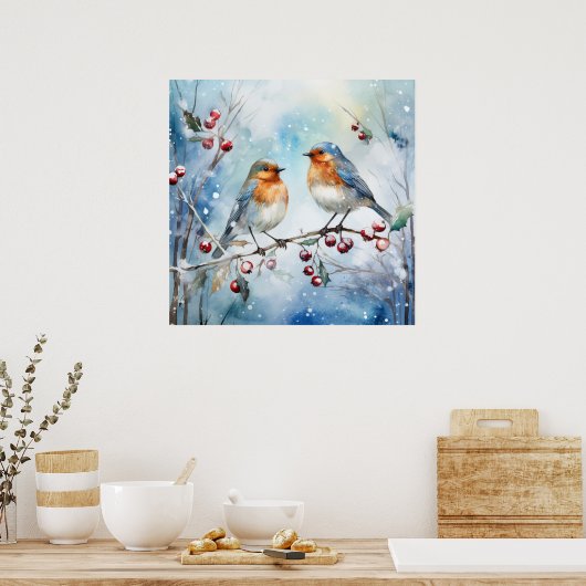 Winter Birds Poster (Küche)