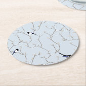 Winter BIrds Runder Pappuntersetzer (Angewinkelt)