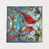 Winter Birds Tapestry Wandteppich (Vorderseite (Horizontal))