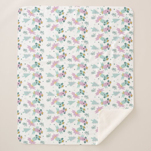 Winter Birds Weihnachtsbaume Iceberg Doodles Sherpadecke (Vorderseite)