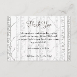 Winter-Birken-Holz dankt Ihnen zu kardieren Dankeskarte