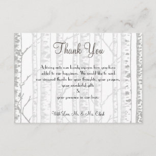 Winter-Birken-Holz dankt Ihnen zu kardieren Dankeskarte
