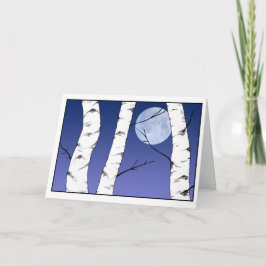Winter-Birken-Sonnenwende-/Weihnachtenkarte Karte
