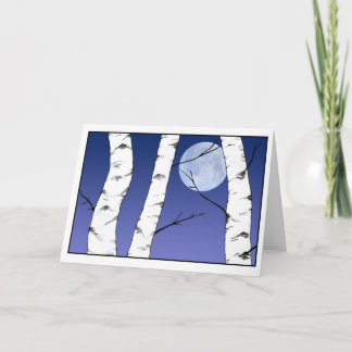 Winter-Birken-Sonnenwende-/Weihnachtenkarte Karte