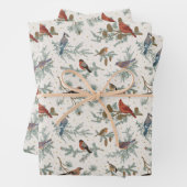 Winter Birnen und Kiefernzweige Muster Geschenkpapier Set (Beispiel)