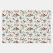 Winter Birnen und Kiefernzweige Muster Geschenkpapier Set (Vorderseite)