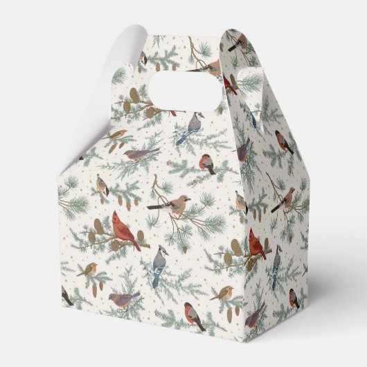 Winter Birnen und Kiefernzweige Muster Geschenkschachtel (Rückseite)