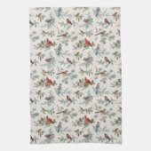 Winter Birnen und Kiefernzweige Muster Geschirrtuch (Vertikal)