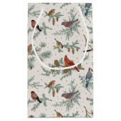 Winter Birnen und Kiefernzweige Muster Kleine Geschenktüte (Rückseite)